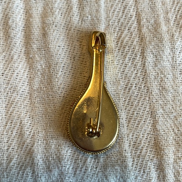 Vintage micro mosaic mandolin brooch - Picture 2 of 2